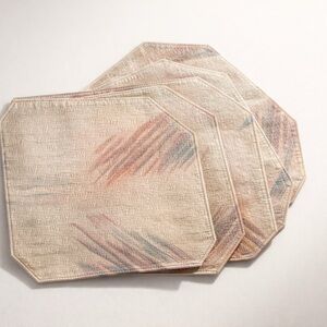 VINTAGE 80’s NOSTALGIC PASTEL PLACEMATS SET‎ OF 5 PINK PURPLE BLUE MINT GREEN